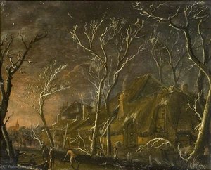 A Winter Scene at Night