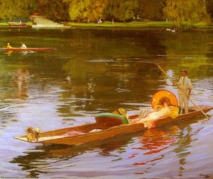 Boating On The Thames — Sir John Lavery, Impressionism