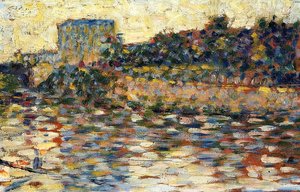 Courbevoie, Landscape With Turret — Georges Seurat, Post-impressionism