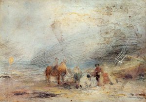 On The Beach Near Cullercoats, Northumberland — John Linnell