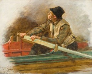 A Man Rowing — John Seymour Lucas