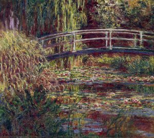 The Japanese Bridge (the Water-lily Pond, Symphony In Rose) — Claude Monet