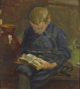 Studie Eines Lesenden Knaben Neben Einem Tönernen Krug — Fritz Von Uhde