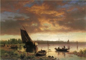 Harbor Scene (also Known As Potential) — Albert Bierstadt