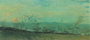 Factories Seen From A Hillside In Moonlight — Vincent Willem Van Gogh