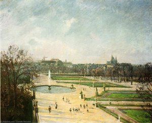 The Tuileries Gardens, Afternoon, Sun — Camille Pissarro