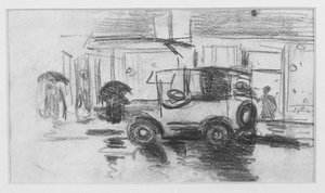Drawing On Back Of Envelope — George Benjamin Luks, Ashcan School