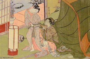 Scene Of Lovers Parting — Suzuki Harunobu