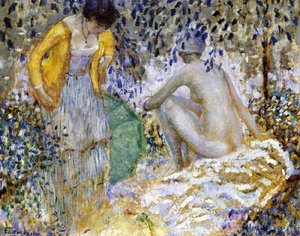 Two Women On The Grass — Frederick Carl Frieseke