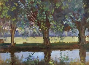 Willows At Flatford, Suffolk — Sir Alfred James Munnings