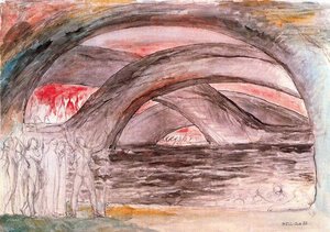 Dante Y Virgilio Con Los Diablos Al Borde Del Lago De Pez — William Blake