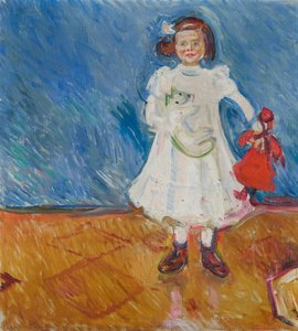 Girl With Doll. Erdmute Esche With Polar Bear And Doll — Edvard Munch