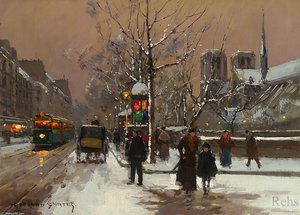 Quai De Montebello, Winter — Edouard Cortès