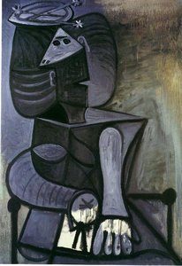 Seated Woman With Flat Hat — Pablo Picasso, Cubism