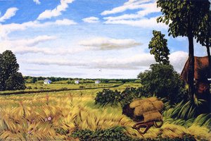 Roadside Scene With Three Houses And Figure, Manitoba — William George Richardson Hind