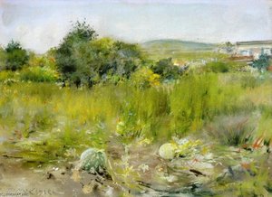 In The Garden (also Known As A Squatter's Hut, Flatbush Or The Old Garden) — William Merritt Chase