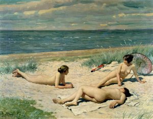 Bathers On A Beach — Paul Gustave Fischer