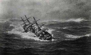 Off Soundings (ship Winona Scudding In A Gale), (painting) — William Edward Norton, Romanticism