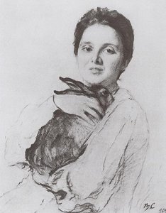 Portrait Of K.a. Obninskaya With Bunny — Valentin Alexandrovich Serov