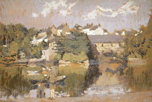 Buildings By A River — Edward Morland Lewis