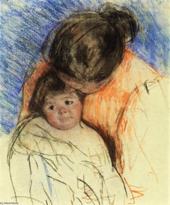 Sketch Of Mother Looking Down At Thomas — Mary Stevenson Cassatt, Impressionism