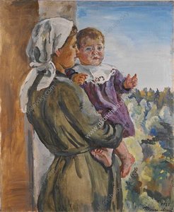 Katya On The Lap (a Nurse) — Pyotr Konchalovsky