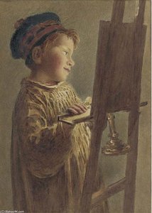 A Young Boy Viewing A Picture By Candlelight — William Henry Hunt