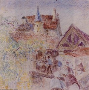 The Farm, Osny — Camille Pissarro