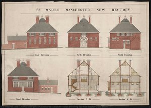 Architectural Drawing For New Rectory, St. Mark — Arthur Heygate Mackmurdo