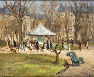 Carousel In The Garden Of Champs Elysees — Marcel Dyf