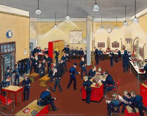 A London Telegraph Messenger's Dispatch Room — Grace Lydia Golden