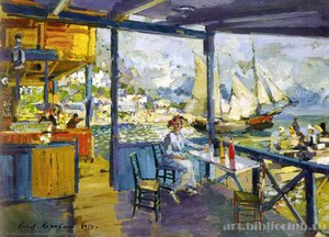 Pier In Gurzuf — Konstantin Alexeievitch Korovin, Impressionism