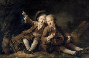 The Children Of The Duc De Bouillon — François Hubert Drouais