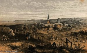 Quarantine Cemetry And Church With French Battery — William Simpson