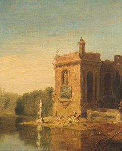 Lake With A Pavilion And Statue — Richard Wilson