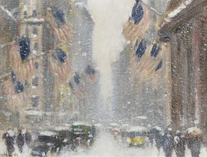 Blizzard On Washington's Birthday, 5th Ave, (1940) — Guy Carleton Wiggins