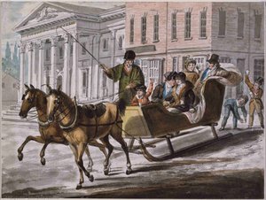 Winter Scene in Philadelphia-The Bank of the United States in the Background