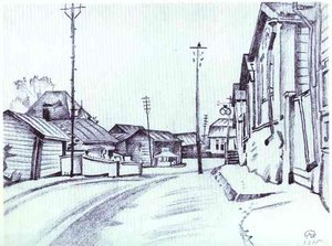 Finland. A Street In Lovisa. — Mstislav Dobuzhinsky