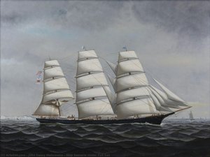 Ship Samaria Under Full Sail
