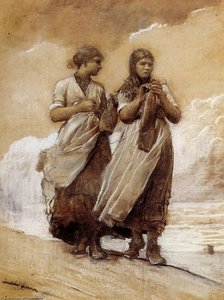 Fishergirls On Shore, Tynemouth — Winslow Homer