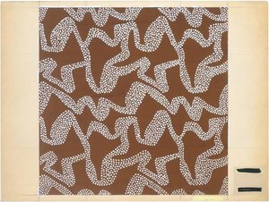 Fabric Design, Abstract Pattern Of Meandering Dots — Stuart Davis