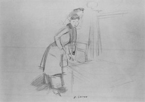 Woman With Fox Collar — Everett Shinn