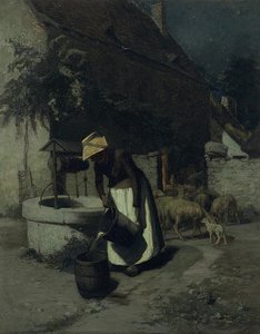 Femme Au Puits. Effet De Lune — Ernest Victor Hareux