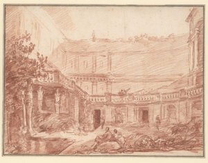 The Nymphaeum Of The Villa Di Papa Giulio, Rome — Hubert Robert