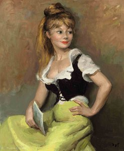 Claudine With A Card, (1966) — Marcel Dyf