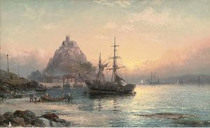 Trading Brig At Anchor Before St. Michael's Mount — William A. Thornley (thornbery)