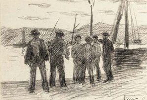 Fishermen On The Pier — Maximilien Luce