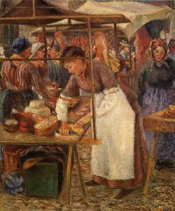 The Pork Butcher — Camille Pissarro, Impressionism