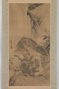 Eagle Attacking A Mountain Lion — Kawanabe Kyōsai
