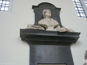 Bust of Daniel Lock by Louis-François Roubiliac in Trinity College Chapel, Cambridge, England (UK)